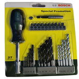 CONJUNTO BROCAS E PONTAS+CHAVE 27 PEÇAS