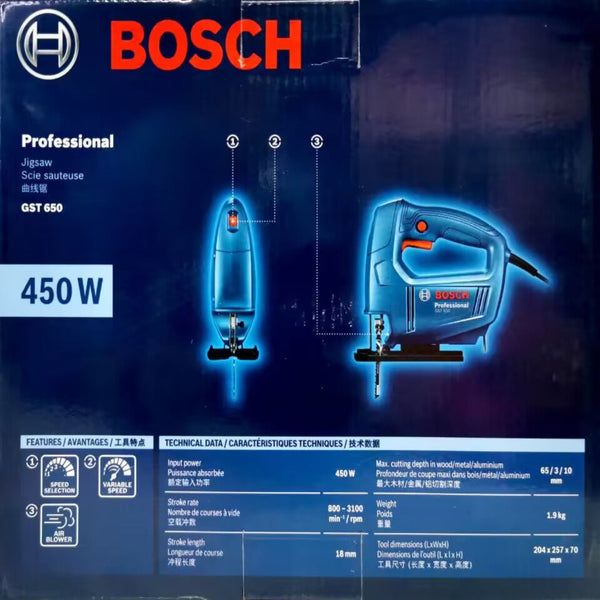 SCIE SAUTEUSE 65 MM 450 W GST 650 BOSCH